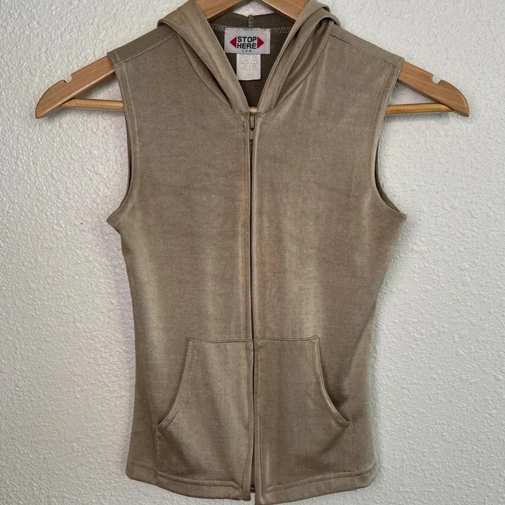 Vintage Zip Up Hooded Vest - Picture 8 of 8